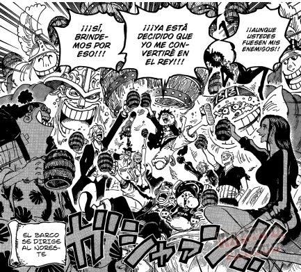 un panel de un manga de one piece